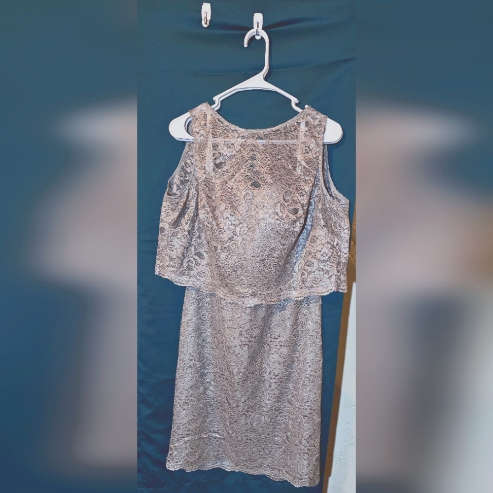 David's Bridal Special Occasion dress size 16. Runs small. Lavender/Silver gray.